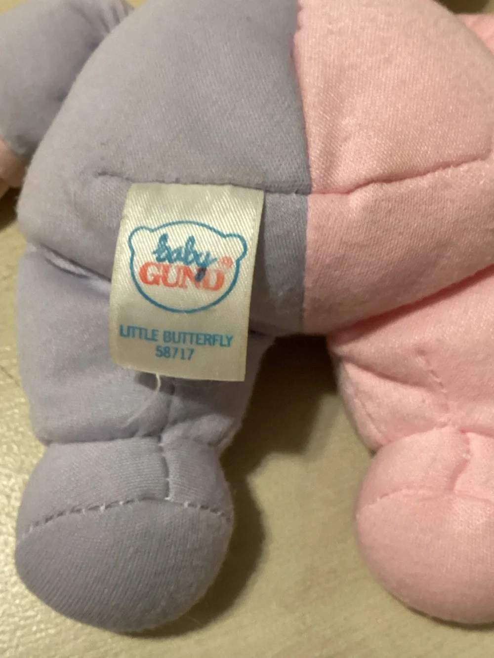 Baby Gund Little Butterfly Soft Doll Baby Love Embroidered On The Front 7 Inch